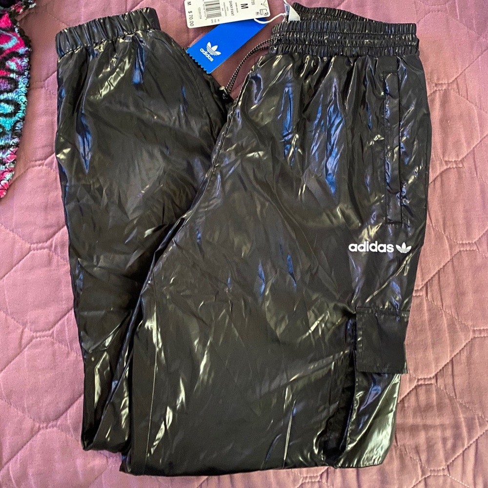 Adidas shiny joggers